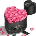16 Preserved Flowers Rose Birthday Gifts for Women Her Mom Wife Girlfriend Grandma on Valentines Mothers Day Christmas Anniversary Romantic(Pink)