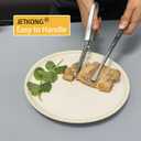 JETKONG 3 Pcs 14-Inch Long Stainless Steel Thin Tongs Heavy Duty Kitchen Cooking Tweezers Tongs (14 14 14 Inch, Black)