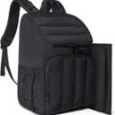 BAGSMART Diaper Bag Backpack, Large Baby Diaper Bag, Quilted Puffy Baby Bag for Mom with Quick-access Insulated Pockets, Lightweight Versatile Travel Backpack (Black)