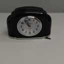 Crosley Vintage Art Deco Analog Alarm Clock, Quiet Sweep Non-Ticking, Automatic Dimmable Smart Light, Simple Controls, (Black)