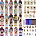 99 Pcs Apothecary Bottles Set with Halloween Stickers & Pendants - Tiered Tray Decor for Indoor Halloween Party Supplies