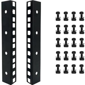 4U Rack Rails with M6 Rack Mount Screws and Cage Nuts Set for DIY Server and Studio Racks