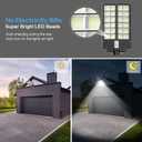 Deepn 8000W Solar Street Light, 480000 Lumens Dusk to Dawn LED Flood Lights Outdoor Motion Sensor, IP66 Waterproof Commercial Grade Solar Outdoor Lights with Remote Control for Parking Lot