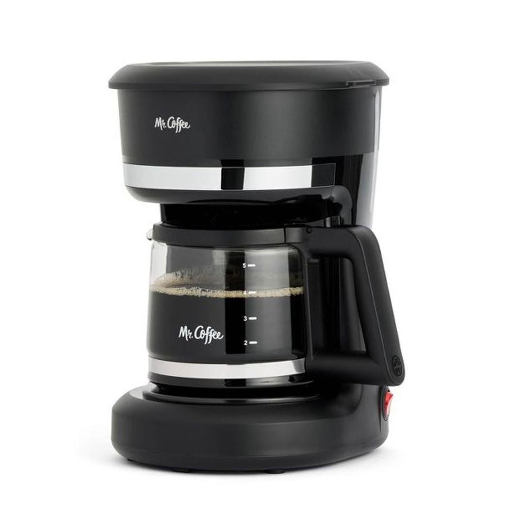 Mr. Coffee 5 Cup Switch Coffee Maker Black: Small Drip Coffee Machine, Electric, Paper Filter, 25 oz Capacity