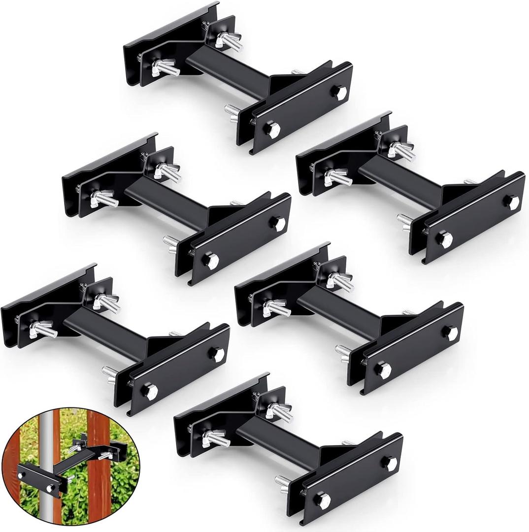 6 Pack Deck Umbrella Mount Clamp on Deck Rail or Fence, Outdoor Adjustable Umbrella Clamp Mount, Outdoor Universal Patio Umbrella Torch Mount Holder Attaches to Railing Maximizing Patio Space