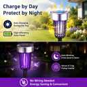 2026 New Solar Bug Zapper Outdoor Waterproof,Mosquito Zapper Rpellent Outdoor Patio,Purple & White Light,Auto-On at Dusk,Effective Fly Insect Gnat Zapper Trap for Yard,Garden,Backyard,Pathway