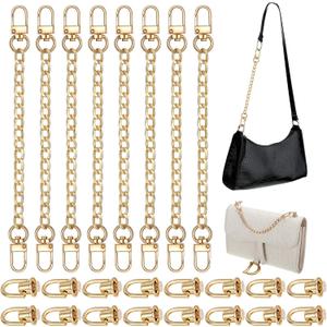 24 Pcs Purse Chain Strap Extender Studs Rivets D Ring Flat Purse Strap Extender Replacement Crossbody Conversion Kit Post Head Buttons Accessories for DIY Bag Hardware Wallet Handbags(Gold)