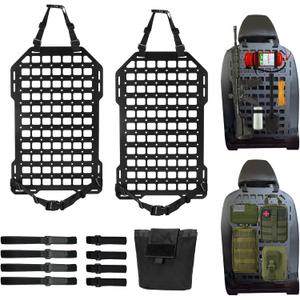 Molle Panel for Truck - Tactical Seat Back Organizer (2-Pack), Rigid Molle Seat Back Panel, Sturdy High-Strength Polymer, Includes 1 Utility Bag
