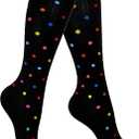 SocksLane Cotton Compression Socks, 1520 mmHg Graduated Support, Knee-High Medical Compression (Color Dots M/L)