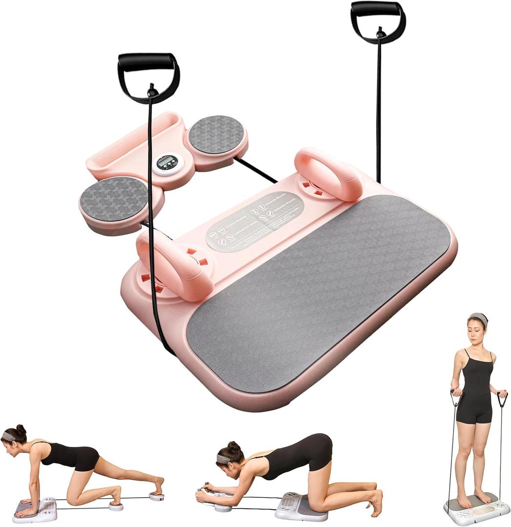 Pilates Board5in1 Multifunctional Pilates EquipmentMulti-Purpose Foldable Pilates Reformer Board for Home Portable Pilates Machine (Pink)