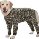 Yeapeeto Dog Onesie Surgery Recovery Suit for Large Medium Bodysuit Dogs Pajamas PJS Full Body for Shedding, Prevent Licking, Wound Protection, Cone Alternative (4XL, Camo)