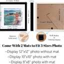 12x12 Wood Picture Frames for Wall Hanging or Tabletop,Diamond Painting Frame Baby Scan Picture Frames with 2 Mats Display 8x8 or 10x10 for Family Walls Decoration,Anniversary,Wedding,Christmas(Black)