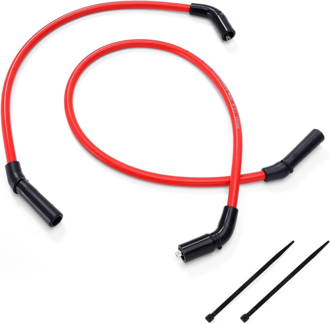 Spark Plug Wires Compatible with Harley H-D FLT FLHT FLHR FLTR 2009-2015, Thickness 10mm, Red Color