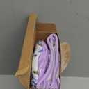 Slohif Butterfly Mini Oven Mitts Set Purple Flower Extended Short Heat Resistant Kitchen Gloves for Women, 100% Cotton Oven Mitts with Silicone Grips, Non-Slip and Thick Durable for Cooking & Baking 