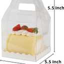 10Pcs Clear Cake Boxes,5.5X5.5 Inch Cake Transparent Gift Box Plastic Cupcake Candy Display Boxes Portable Single Cake Containers for Wedding Birthday Parties Baby Shower Favors