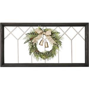 Sintosin Farmhouse Window Frame Wall Decor 19 X 39 Inches, Washed Black, 39"L x 19.3"W