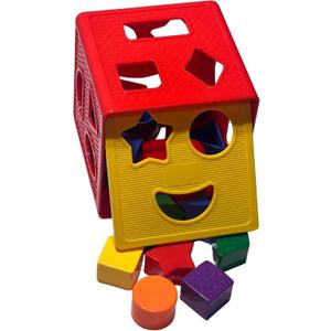 Shape Sorter Toddler Learning Toys - 19 Pcs Classic Kids Toys Blocks for Toddlers 1-3, Color Recognition, Sorting and Matching Activity Cube for Baby Games