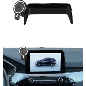 PZK Car Phone Holder for Ford Escape 2020 2021 2022 2023 2024 2025 Accessories 8-Inch Screen Fixed Clip Magnetic 15W Fast Wireless Charger Car Phone Mount Strong Magnets with Sunglasses Storage Box
