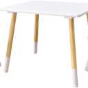 Asweets Kids Table and Chairs Set for Toddlers, Boys, Girls, 3 Piece Kiddy Table and Chairs Set, Suitable for Classroom,Home,Nursery,Playroom(Snow White), Square Table with Square Chairs