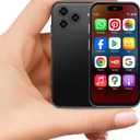 Mini Phone for Kids, Unlocked Kid Phone, 4.0 inch HD Touch Screen, 3GB+32GB, 4G, Dual SIM, Face ID, Android 10.0, GPS, Kids Smart Phone (Black)