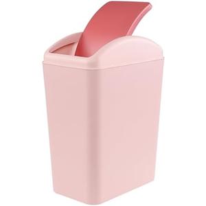 Nicesh 4.5 Gallon Trash Can with Swing Lid, Plastic Swing Top Trash Can (Pink)