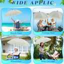 Buryeah 2 Pcs Automatic Chair Umbrella with Universal Clamp 44" UPF 50+ Portable Clamp on Beach Chair Adjustable Wheelchair Umbrella for Outdoor Patio Parasol
