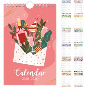 KONVINIT Small Wall Calendar 2025-2026, 20 Months Small Calendar from May 2025 to December 2026, 5.5" x 8.5", Seasonal Wall Calendar 2026 for Home, School & Office Supplies