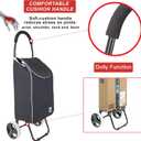 dbest Products Trolley Dolly Sport Foldable Grocery Cart on Wheels Multi Use Rolling Cart with Removable Bag and Hand Truck Dolly Function, Black