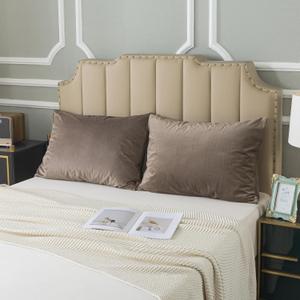 H HOUSEHOLD Set of 2 Velvet Queen Size Pillowcase, Soft and Cozy Luxury Fuzzy Flannel 20x30 Inches Pillow Cover with Zipper (Queen (20 x 30 Inch), Brown)