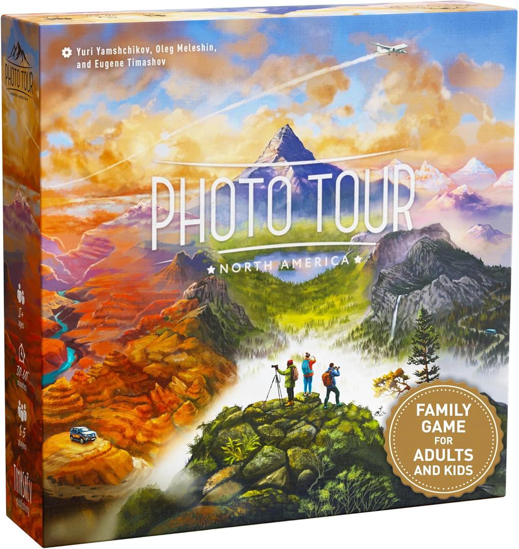 Photo Tour: North America  Family Board Game for Kids and Adults | Travel Strategy Game | Ages 8+ | Easy to Learn | 15 Players | Fun for Game Night & Educational Play