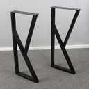 MBQQ Furniture Legs 35" Height 15" Wide Rustic Decory K-Shape Table Legs,Heavy Duty Metal Desk Legs,Dining Table Legs,Industrial Modern, DIY Iron Bench Legs, H35"x W15"