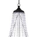 Hanging Solar Chandelier Outdoor Lantern, 30 Cool White Lights Acrylic Clear Beaded Chandelier with S Hooks Modern Lantern for Garden Yard Patio Gazebo Decorations, 28”H