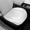 Luxury Faux Leather Car Seat Cover Front Bottom Seat Covers, Anti-Slip and Wrap Around The Bottom, Universal Fit for Most Cars, White Car Interior Accessories - 2 Pieces