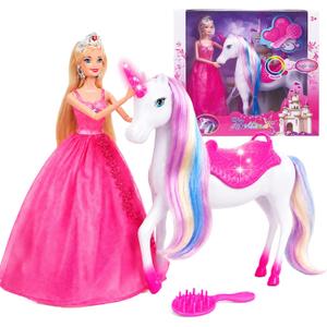 BETTINA Unicorn and Princess Doll, Magical Light Unicorn Toys, Princess Toys for Girls 3+, Unicorn Gifts for Christmas Birthday for Kids Girls Aged 3 4 5 6 7 8