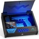 Gun Safe, Biometric Gun Safes for Handgun with LCD of Temp Humidity Battery, USB-C Port, Fingerprint Quick Access Pistol Safe for Home Bedside Nightstand Car