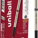 Uni-ball Deluxe Rollerball Pens, Fine Point (0.7mm), Black, 12 Count