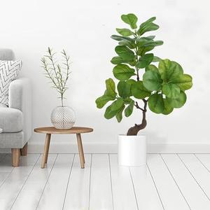 ilitphke Artificial Fiddle Leaf Fig Tree 49" Fake Potted Tree with Trunks Artificial Tree Realistic Fake Plant for Modern Home Office Living Room Floor Decor Indoor Outdoor