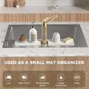 Faucet Mat for Kitchen Sink, Diatomite Stone Drying Sink Protectors, Bathroom Faucet Splash Guard, Quick Dry Water Absorbing, Non-Slip Stone Tray for Kitchen Counter, White, 20" x 3.9"