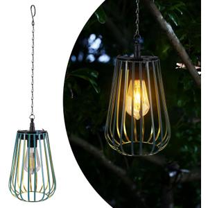 Hanging Solar Lantern Outdoor Light - Solar Powered Chandelier Lights Waterproof RetroMetal Decorative Lantern for Yard Tree Fence Patio Pathway Garden Porch Gazebo Dcor (Style-2)