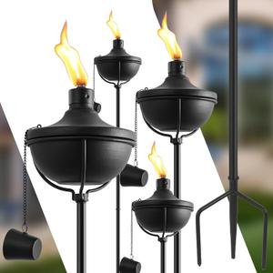 ZSZMFH 4 Pack Home Garden Torch, Large Capacity 23.5oz Outdoor Metal Torch Garden Dcor,55-Inch Upgraded Citronella Torches with 3-Prong Grounded Stake, Table Top Torches for Party Patio Pathway