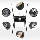Portable Charcoal Grill with Thermometer, Double-sided Smoker Grill for Outdoor Patio Backyard Camping and Parties