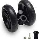 MroMax 1Pc 5.11 Inch Stroller Wheel Set, 130mm x 33mm Swivel Wheel, for 19mm Circular Pipes, Plastic Swivel Wheel Replacement for Pet Stroller Black