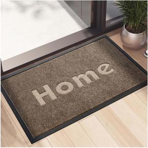 Indoor Outdoor Doormat, Non-Slip Front Door Rug Washable, Low Profile Entry Rug, Heavy Duty Welcome Mat, Dirt Trapper for Entryway, Brown, 18x29 Inches