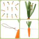 Fullhawl 3 Pack Easter Garland Decor 36 Pcs Artificial Carrot Ornaments 25.5ft Hanging Carrot Banner for Mantel Fireplace Kitchen Party Decorations(Orange,7.5 Inch,Classic Style)