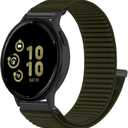 Hook Loop 20mm Watch Band Compatible With Garmin Vivoactive 6/Vivoactive 5/3/3 Music Watch Bands, Soft Nylon Breathable Sport Smartwatch Bands for Garmin Venu Sq 2/Forerunner 55/165/245/645 Strap