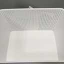 BINO | Plastic Storage Baskets with Lids, 45 Liter - 2 Pack, White | THE WOVEN COLLECTION | Storage Basket for Shelves | Woven Storage Baskets for Organizing Bins Pantry Shelf Organizer Container Bin