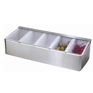 Winco Condiment Holder, 5 Compartment, S/S Base