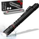 FORTO Rechargeable Pen Light Flashlight, 400 Lumens Small Pocket Flashlight with Clip, IP67 Waterproof, 2 Light Modes, 3-Color Battery Indicator, Type-C Charging, for Inspection, Emergency1 Pack
