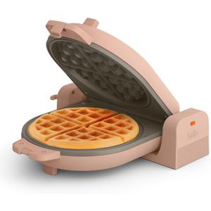 Bella Flip-n-Store Waffle Maker with EverGood Ceramic Nonstick Coating, Fits-anywhere Kitchenware, Power Indicator Light, Cool Touch Handle & Cord Wrap, 7 Wide & 1" Deep Plates, 1000 Watt, Blossom