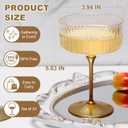 CALBODE 24Pcs Plastic Martini Glasses Disposable 10oz Plasitc Ribbed Coupe Glasses with Gold Rim Unbreakable Champagne Cups for Birthday Party Wedding Anniversary for Mother's Day (Clear)